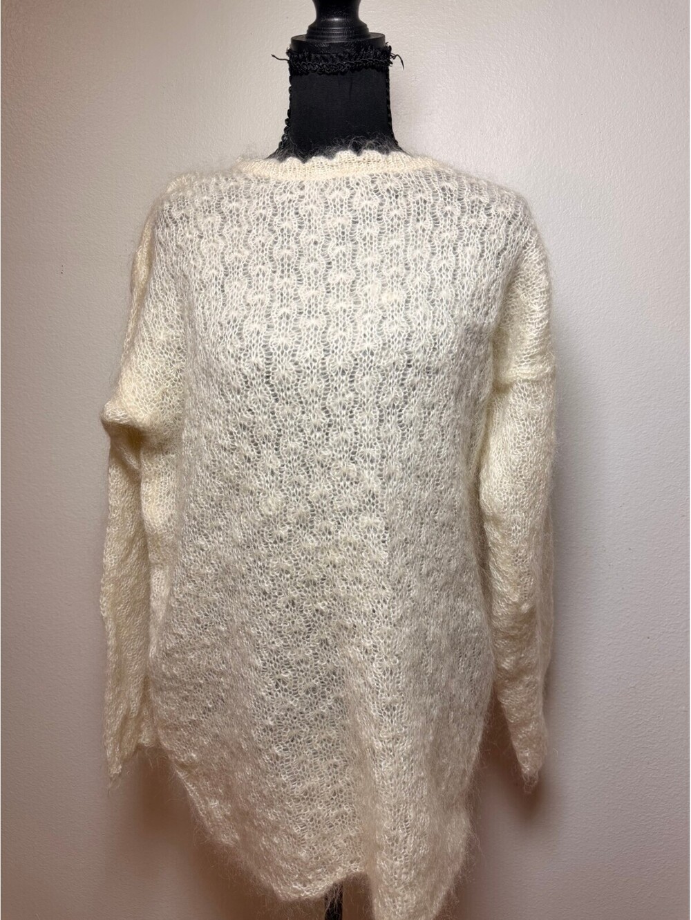 Casual Corner Ivory Mohair Blend Knit Sweater S Cozy
